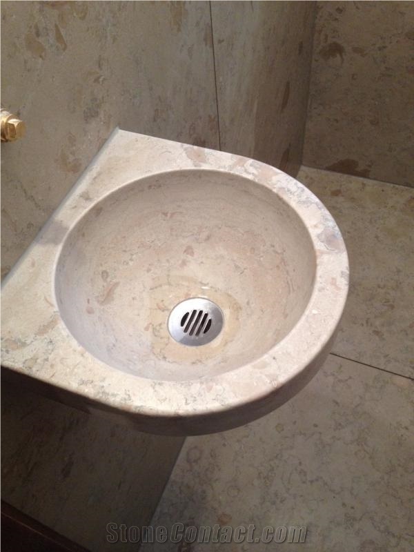 Massive Gotland Litorina Limestone Wash Basin
