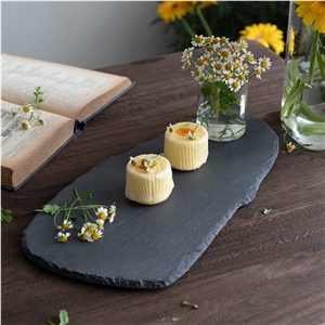 Natural Slate Plate Dishes Tray Steak Stone Custom Size