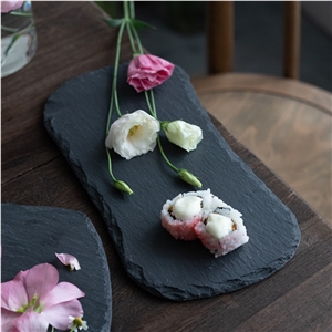 Natural Slate Plate Dishes Tray Steak Stone Custom Size