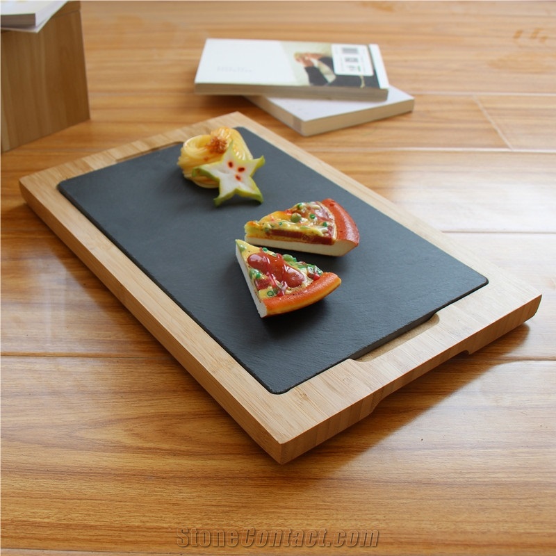 Slate Tray Stone Plate Kitchen Accessories Slate With Bamboo