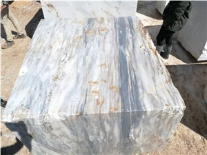 Light Blue Gray-White Marble, Palissandro Marble Blocks