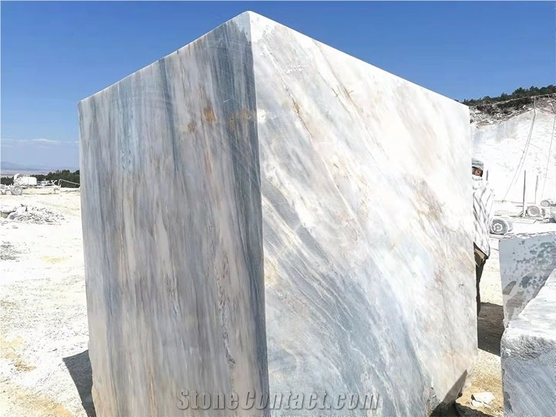 Light Blue Gray-White Marble, Palissandro Marble Blocks