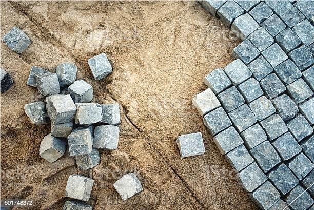 Kandla Grey Sandstone Hand Cut Cobblestone