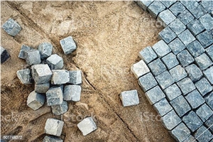 Kandla Grey Sandstone Hand Cut Cobblestone