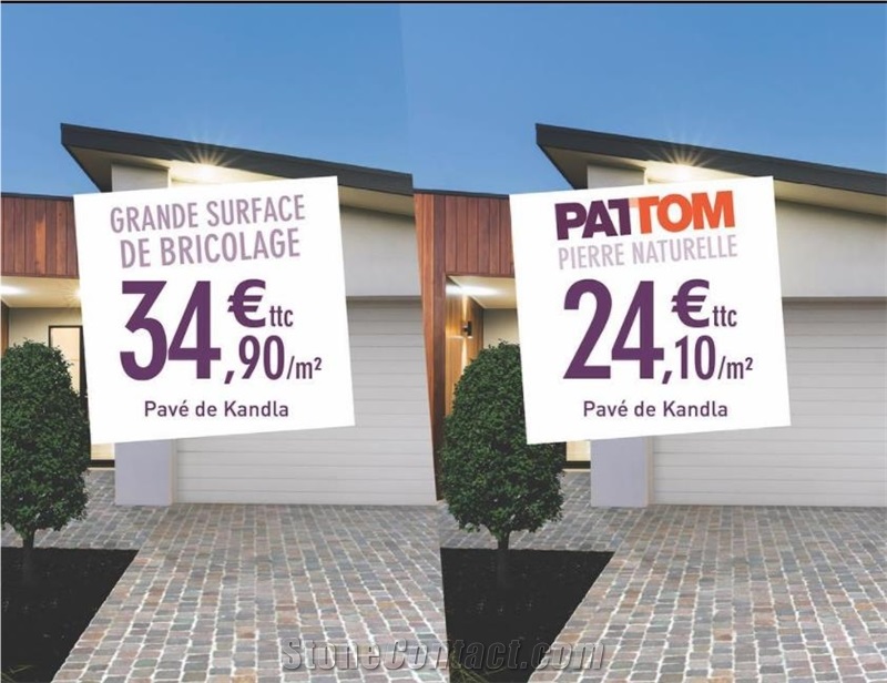Kandla Grey Sandstone Pavers, Cobble Stone
