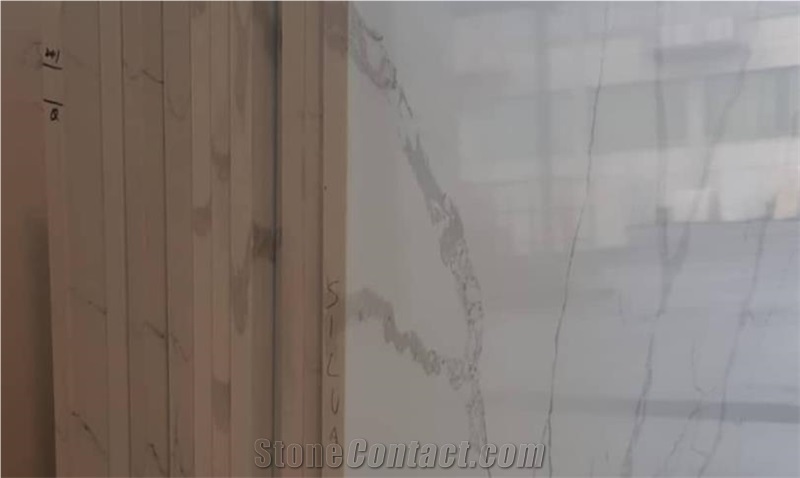 Crystal Calacatta Silva Technistone Quartz Slabs