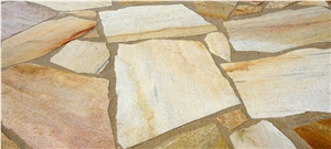 Gialla Di Barge Quartzite Flagstone Pavement