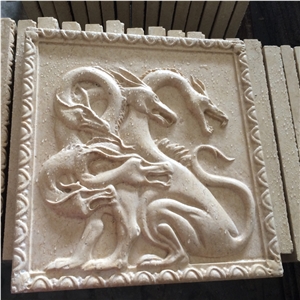Natural High Relief Stone Flower Carved Marble On Sales