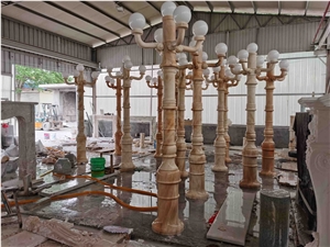 Sunset Red  Marble Stone Pillar Column 