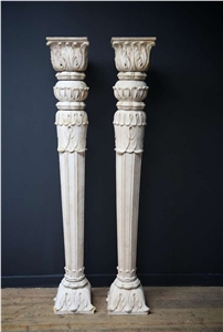 Sunset Red  Marble Stone Pillar Column 