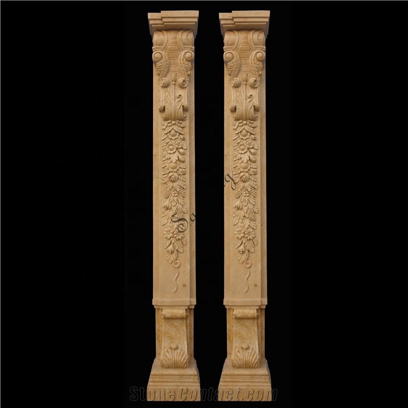 Sunset Red  Marble Stone Pillar Column 