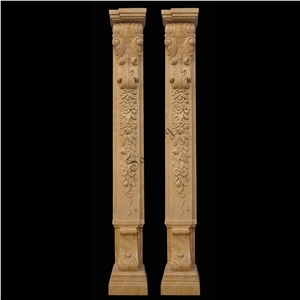 Sunset Red  Marble Stone Pillar Column 