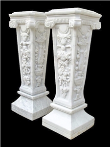 Sunset Red  Marble Stone Pillar Column 