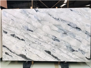 Arctic Ocean Quartzite Slab Luruxy Texture For Hotel  Design