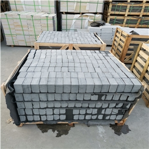China Andesite Black Basalt Cube Cobble Stone Outdoors Paver