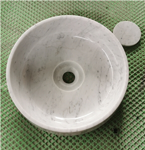 Manufacturer Directly Carrara White Marble Round Basin Sink