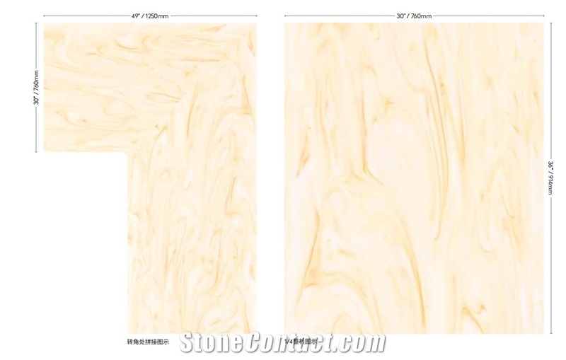 Artificial Acrylic Solid Surface Slabs With Various Colors