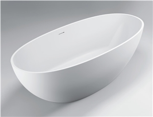Pure Acrylic Solid Surface Bathroom Bathtub Customized Size 