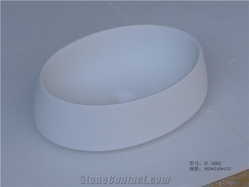 White Acrylic Solid Surface Sinks, Wash Basins