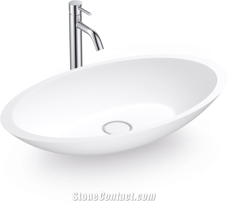 White Acrylic Solid Surface Sinks, Wash Basins