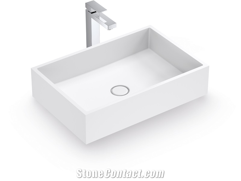 White Acrylic Solid Surface Sinks, Wash Basins
