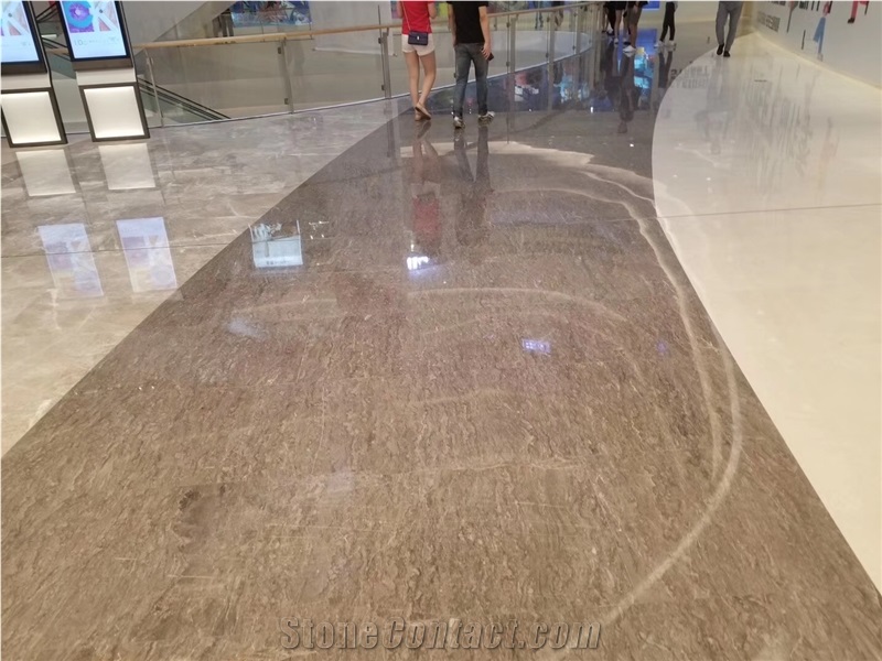 Aegean Grey Brown Marble Slabs For Hotel, Mall Decoration
