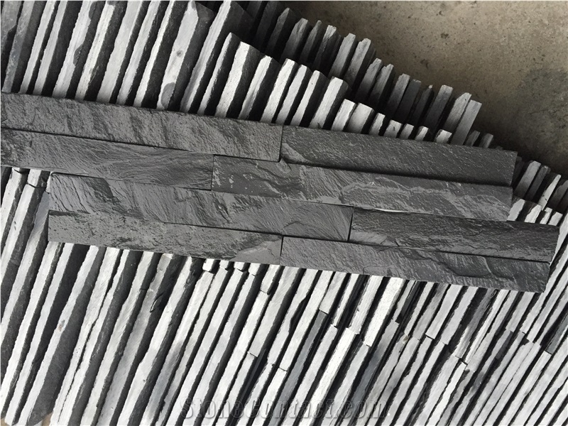 Exterior Black Rusty Natural Slate Split Face Cultured Stone