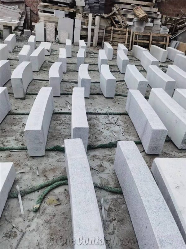 G383 Kerb Stone Curved Bent Granite Kerbs Machine Cut Flamed