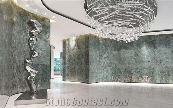 High-End Luxury Stone Amazon Green Quartzite Slabs Tiles