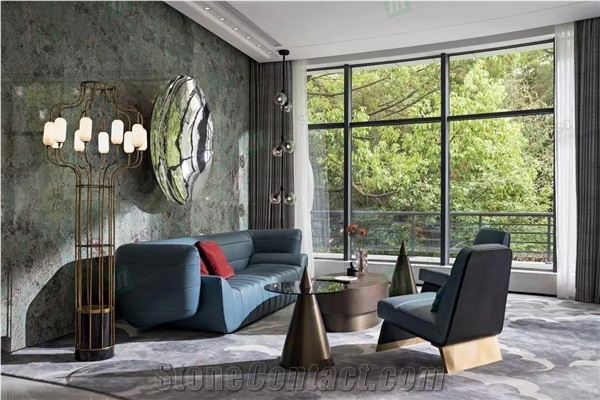 High-End Luxury Stone Amazon Green Quartzite Slabs Tiles