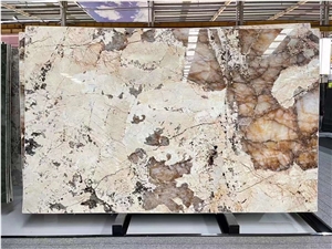 Patagonia Natural Quartize Luxury Slabs Backlit With Crystal