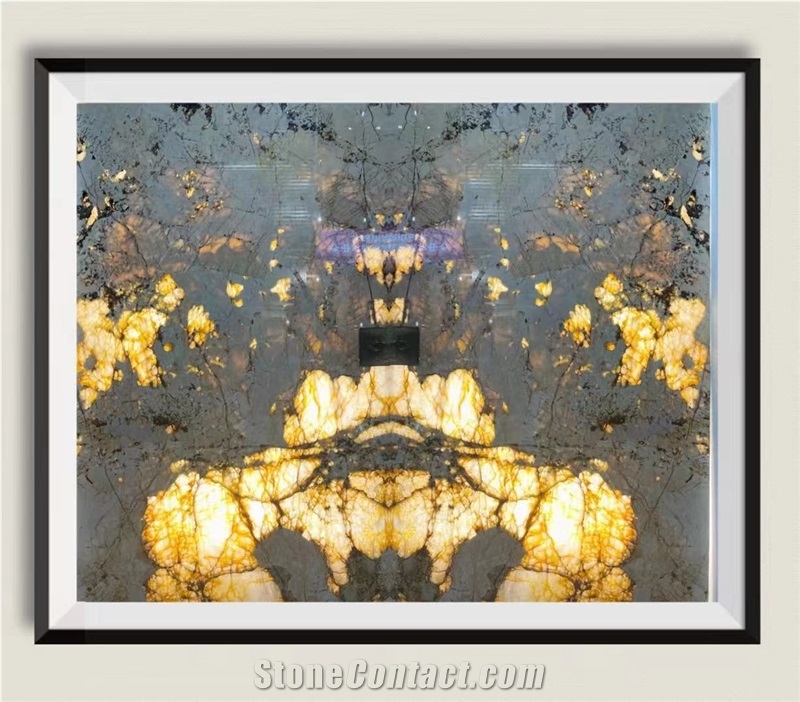 Patagonia Natural Quartize Luxury Slabs Backlit With Crystal