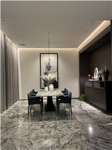 Snow Mountain White Marble Slabs For Walling/ Flooring Tiles