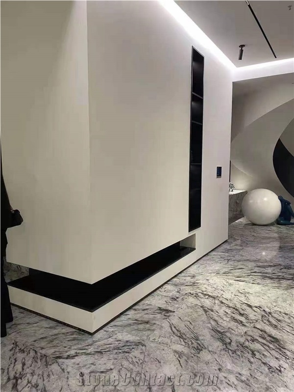 Snow Mountain White Marble Slabs For Walling/ Flooring Tiles