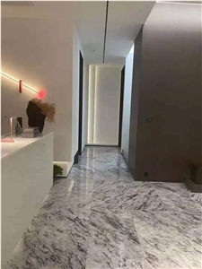 Snow Mountain White Marble Slabs For Walling/ Flooring Tiles