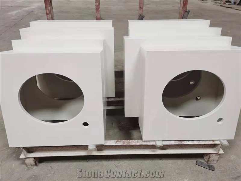 Factory Price White Quartz Artifical Stone  Vanity Tops