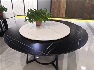 Black Laurent Sintered Stone Slab Interior Kitchen Design