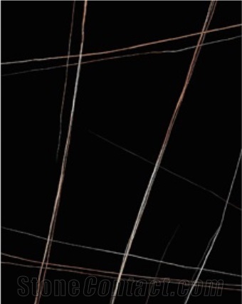 Black Laurent Sintered Stone Slab Interior Kitchen Design