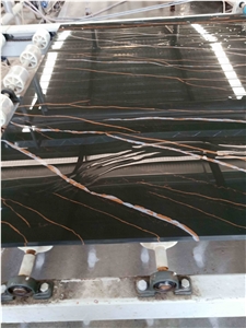 Black Quartz Slabs With White Lines For Home Decor