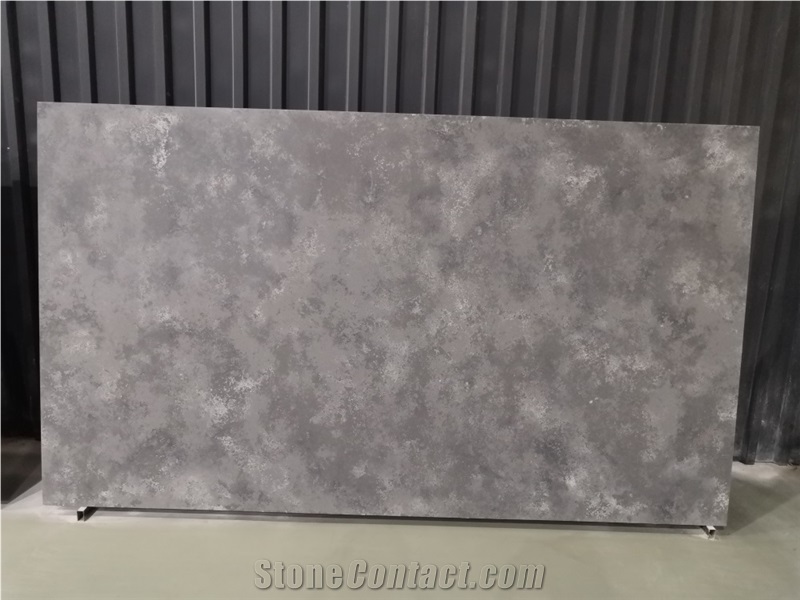 Metallic Silver Artificial Quartz Stone Slabs