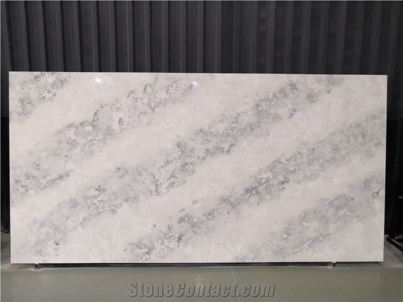 Metallic Silver Artificial Quartz Stone Slabs