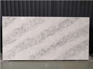 Metallic Silver Artificial Quartz Stone Slabs