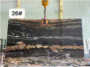 Brazil Natural Cosmic Black Marble Slabs For Home Decor