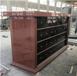 64 Niche Columbariums Wall Imperial Red Granite For Cemtery 64 Niche Columbariums Wall Imperial Red Granite For Cemtery