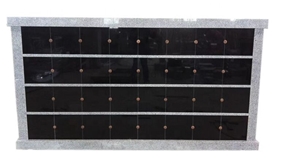 Light  Gray And Shangxi Black Granite Columbarium Niche