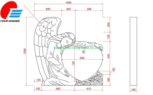 White Marble Tombstone With Angle And Heart 