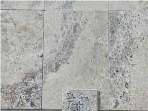 Silver Soft Grey Antique Travertine Tiles 