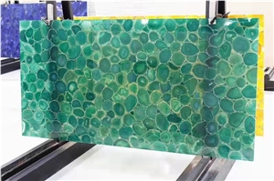 Colorful Semiprecious Agate Gemstone Backlit Slabs Tile