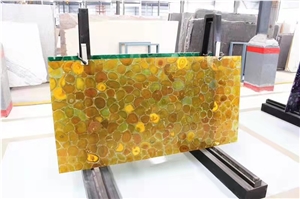 Colorful Semiprecious Agate Gemstone Backlit Slabs Tile