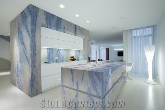 Azul Macaubas High Quality Polished Quartzite Slab